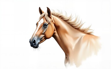 Obraz premium a beautiful, graceful horse. the symbol of the new year 2026. winter holidays. watercolor drawing. artificial intelligence generator, AI, neural network image. background for the design