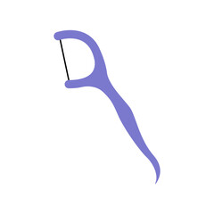 Colorful dental flosser for tooth cleaning and oral hygiene. Modern fresh smile care element for medical, wellness and education designs.