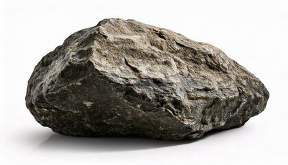 Rocky stone isolated on white background. Granite