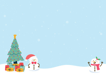 abstract christmas tree and snowman background vector design
