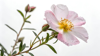 Rockrose flower botany white background