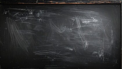 Scratched, dusty, and worn blackboard surface, with wooden frame