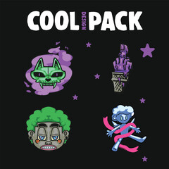 Cool design pack design viral illustration unique and cute