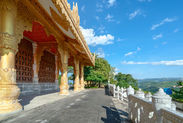 figure of Buddha and Buddhist palace in Xishuangbanna,China