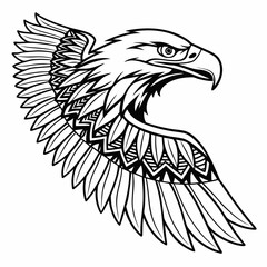 Fototapeta premium Strong Cultural Motif Symmetrical Eagle Feather Tribal Art