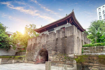 The city gate tower of Nantou Ancient City Ruins, Shenzhen, China.