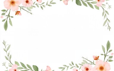 Fototapeta premium Watercolor Floral Frame / Border Packs – Used in invites, branding, wedding templates. High quality