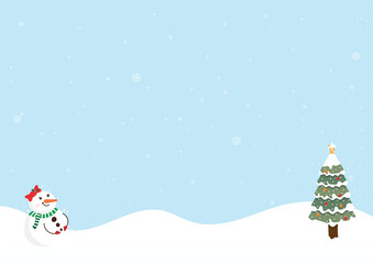 abstract christmas tree and snowman background vector design
