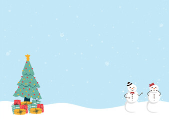 abstract christmas tree and snowman background vector design