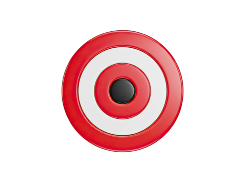 3D Rendering Of A Target With Red White And Black Rings On A Transparent Background