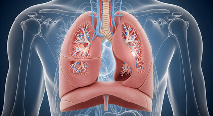 Viewing Human Lungs Anatomy in Detail with Body Overlay