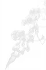 Realistic White Smoke, Fog, Gas or Vape Isolated on Transparent Background. Rising Steam Texture Overlay. Graphic Design VFX Element for Emulating Cigarette, Pipe, Pot boiling or Pollution Process.