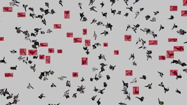 Demonstration of futuristic technologies. The artificial intelligence system simultaneously identifies and tracks the poses of many moving people.