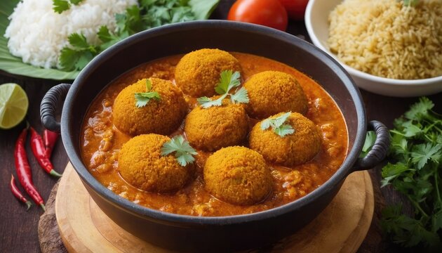 Bengali Hilsha Fish Roe Curry, Delicious Spicy Fish Egg Recipe, Indian Food Photography. 1