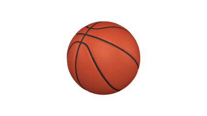 Obraz premium A classic orange basketball with prominent black seams centered against a solid, dark transparent background, ready for sports visuals. background removed