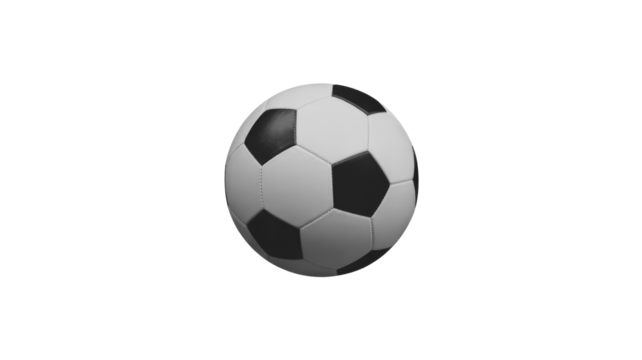 A classic black and white soccer ball, a traditional football, isolated on a solid transparent background, ready for play or graphic design. background removed