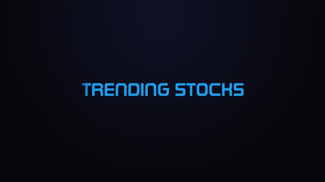 Exploding TRENDING STOCKS Typography Animation in blue and red