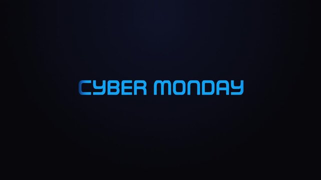Exploding CYBER MONDAY Typography Animation in blue and red