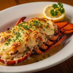 Plated lobster thermidor