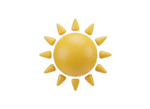 A 3D Rendered Yellow Sun Icon With Jagged Rays Isolated On A Black Background Minimalist Design - Powered by Adobe