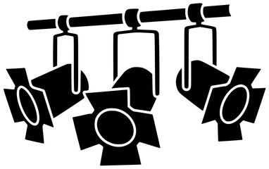 spotlight illustration spot silhouette light logo stage icon glow outline bright shine show concert effect beam scene lamp studio shape adults vector graphic background