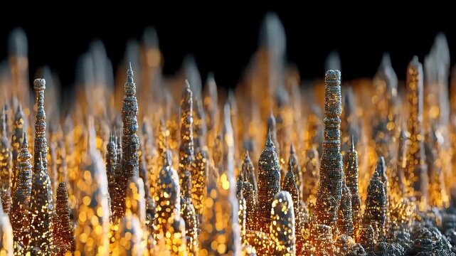 Futuristic nanostructure discovery mysterious abstract microscopic background with glowing crystal texture and structure