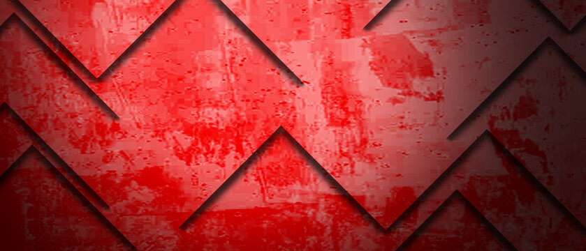 abstract layered geometric red shapes with shadows 