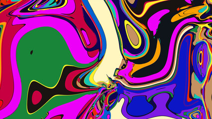 Colorful Trippy Fluid Swirl Background with Vibrant Abstract Liquid Waves