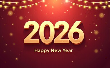 2026 Happy New Year Background Design. Greeting Card, Banner, Poster. Vector Illustration. High quality