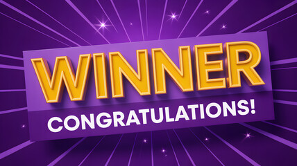 Celebrate victory with bright, elegant winner congratulations graphics for online contests, promotions, and giveaways that inspire success