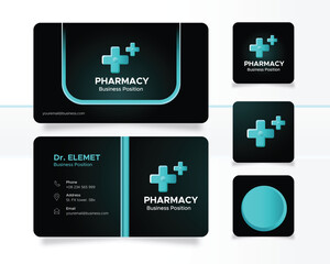 medical pharmacy doctor logo and business card	
