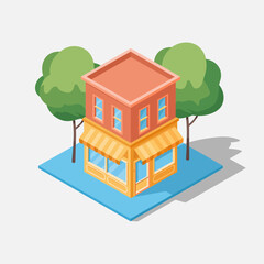 A charming illustration depicts a quaint storefront nestled among lush trees, evoking a sense of community, adventure, and the simple pleasures of local shopping experiences.