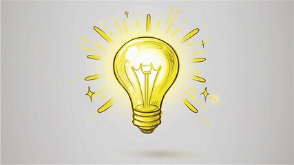 Illustration créative d’une ampoule jaune brillante