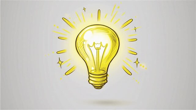 Illustration cr&eacute;ative d&rsquo;une ampoule jaune brillante