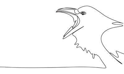 Obraz premium Screaming Crow Line Art