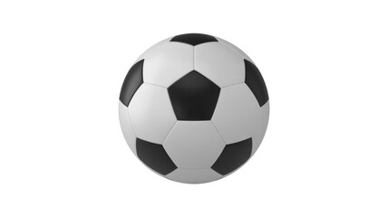 Obraz premium A classic black and white soccer ball with traditional hexagonal and pentagonal panels, cleanly rendered and centered against a plain background. background removed