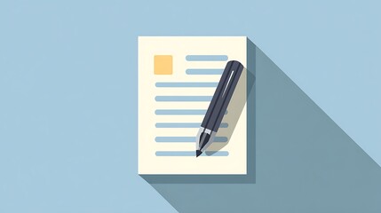 A PDF document note icon isolated on the blue background