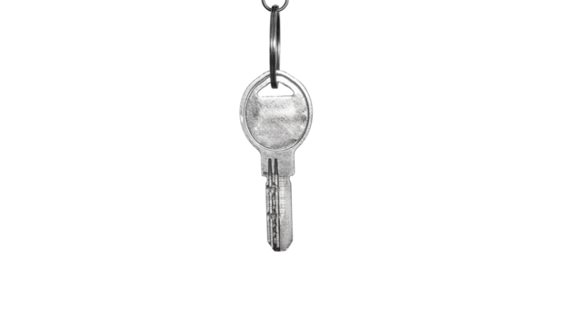 silver key on transparent background