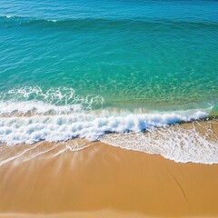 Gentle ocean waves washing onto sandy shore