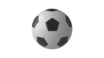 Obraz premium A classic black and white soccer ball, perfectly centered and isolated on a solid dark transparent background, ready for play or design. background removed