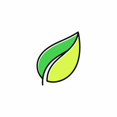 Simple Green Leaf Icon Nature, Organic, and Eco-Friendly Design for Web and Print