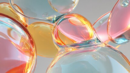 Dreamy iridescent bubbles floating in space, a modern aesthetic for vibrant backgrounds and creative designs, with captivating colors and light effects, ideal for inspiring projects