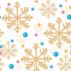 Seamless winter pattern with snowflakes. 