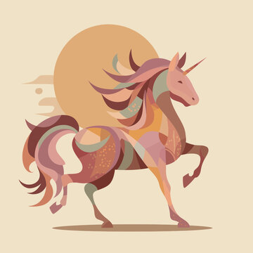 
Flat design unicorn silhouette illustration in vector design.
