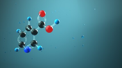 3D illustration Molecule Vitamin B3