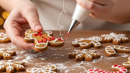 Decorating Gingerbread Cookies - A Festive Holiday Tradition.