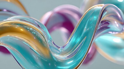 Experience the mesmerizing flow of liquid gold and vibrant turquoise in this abstract design, perfect for adding a touch of modern elegance and dynamic energy to your brand's visual story