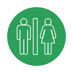 Toilet man women icon isolated on transparent background