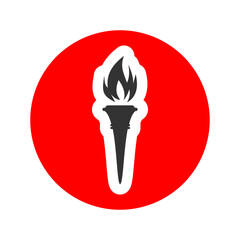 Torch simple icon isolated on transparent background