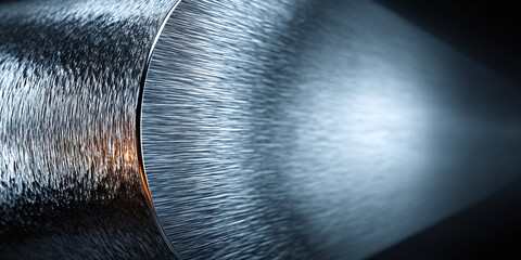 Abstract close-up view of a jet engine nozzle expelling hot air and exhaust at high speed, creating a powerful thrust with a blue and orange glow